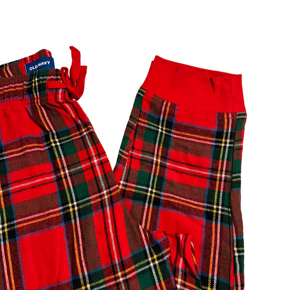 NWT Old Navy Red Tartan Christmas Plaid Flannel Pajama Joggers - Picture 5 of 10